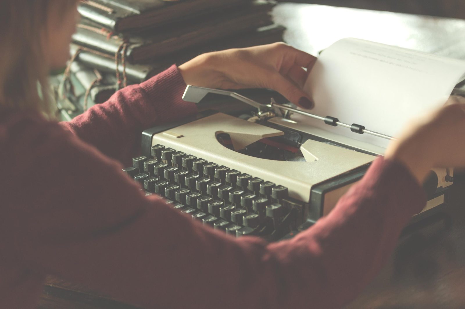 Writing on a vintage typewriter