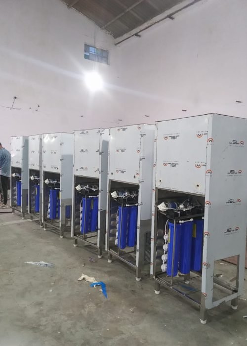 Row of industrial water chillers at the Mount Star unit