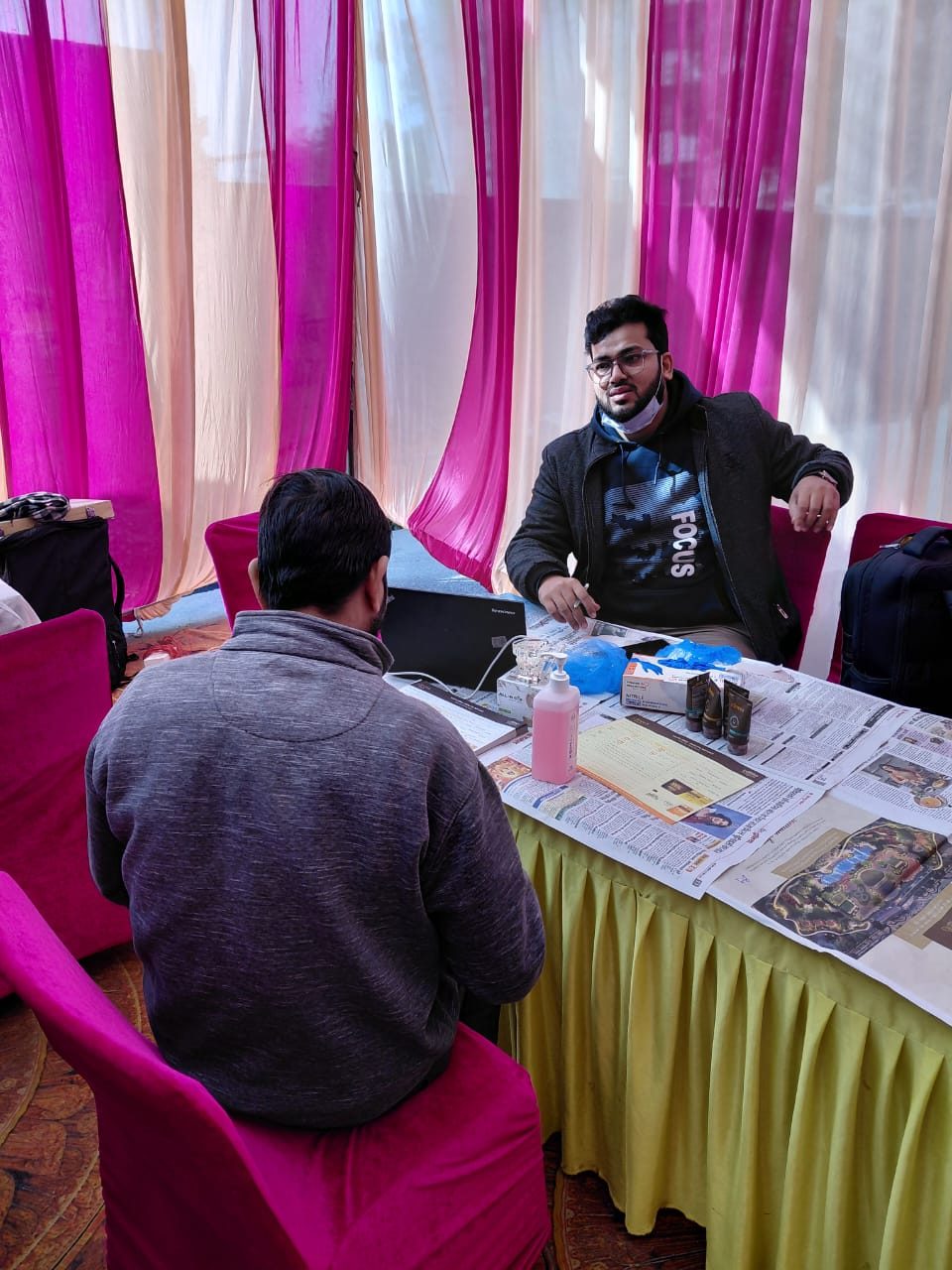 Camp registration desk