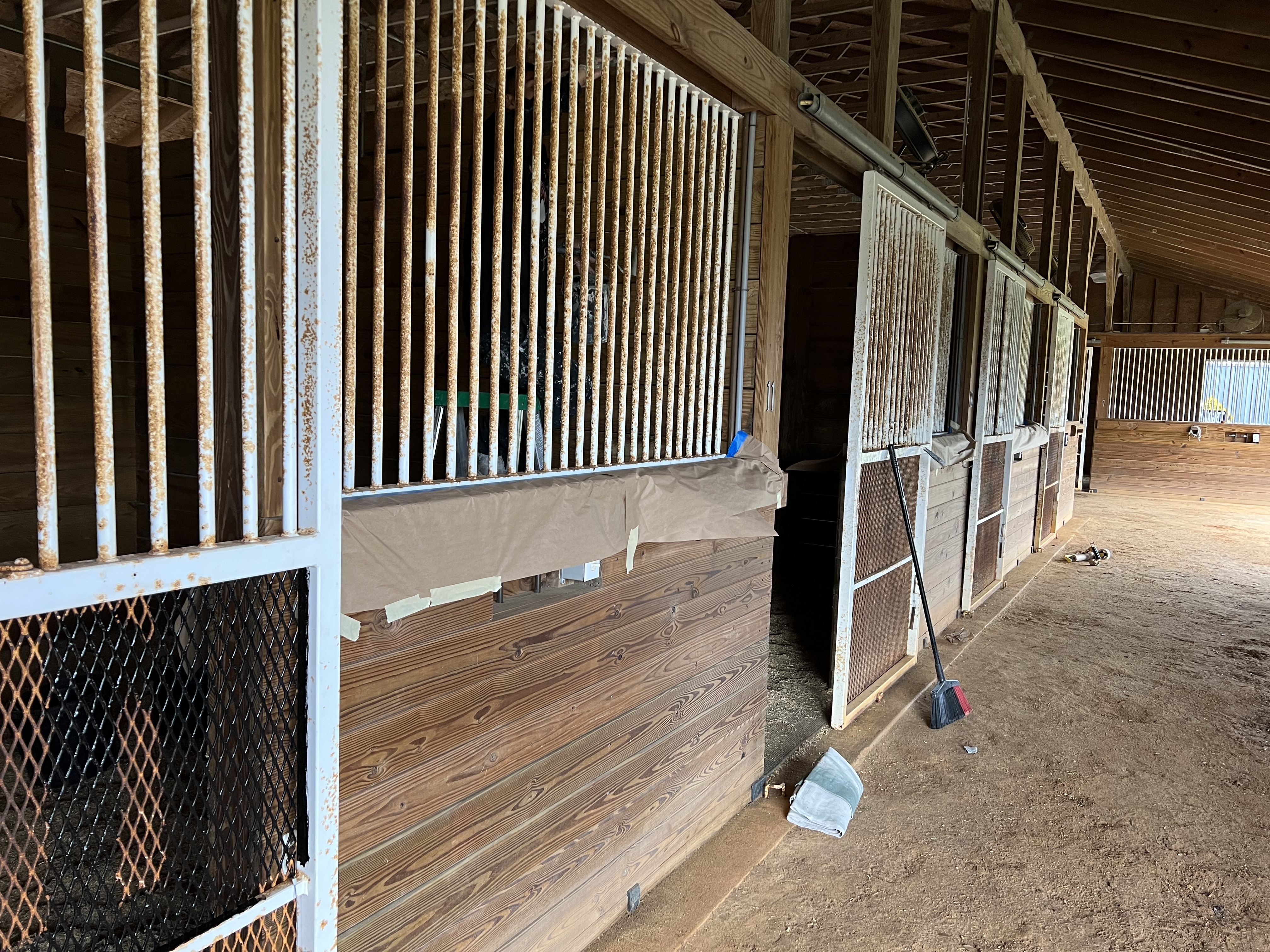 Barn stalls before restoration