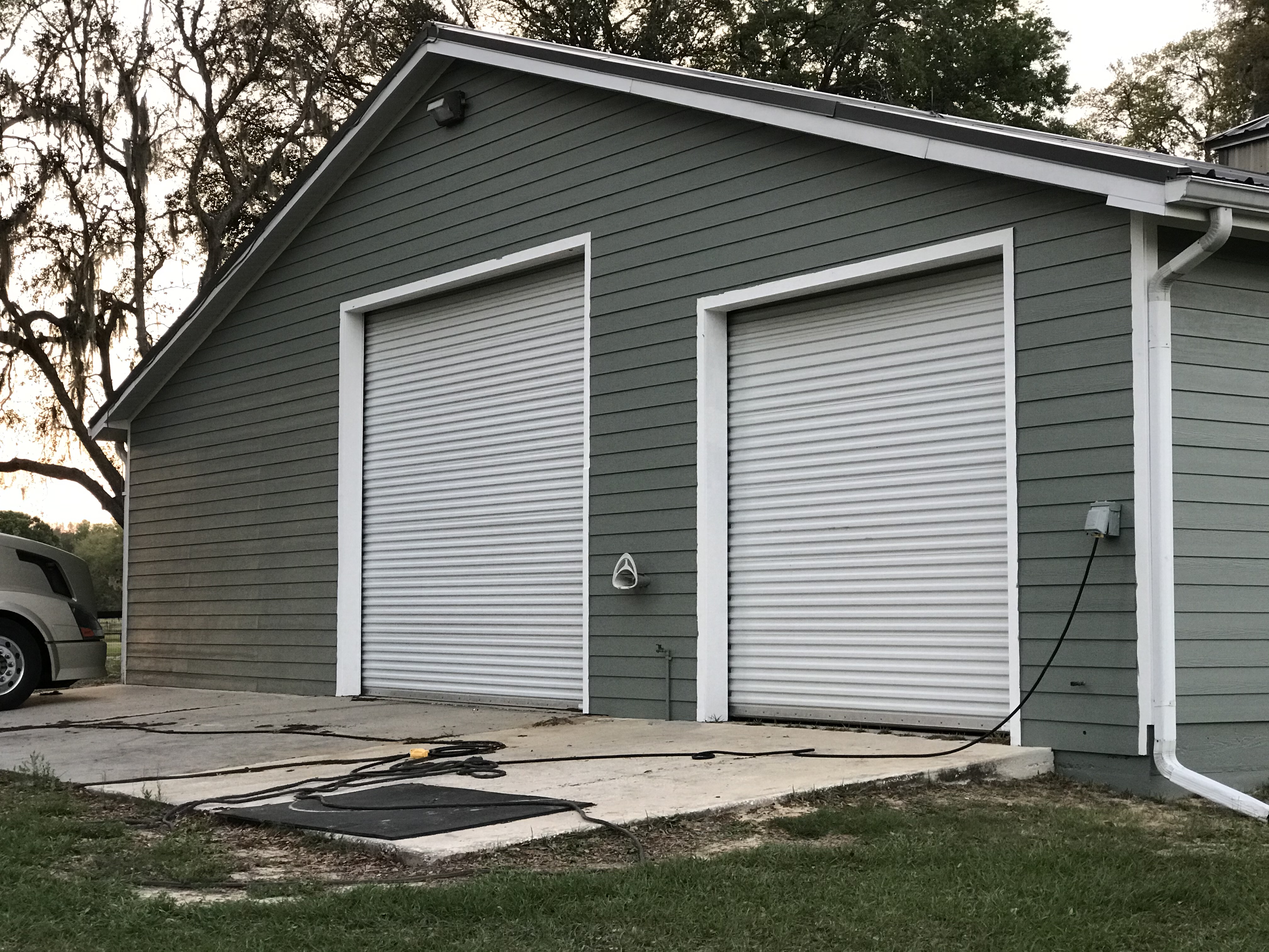 Professional exterior cleaning workspace